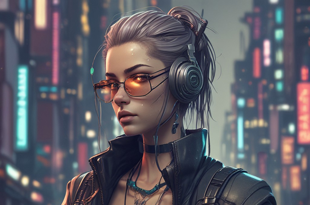 Персонаж для инди-игры в стиле аниме+киберпанк.